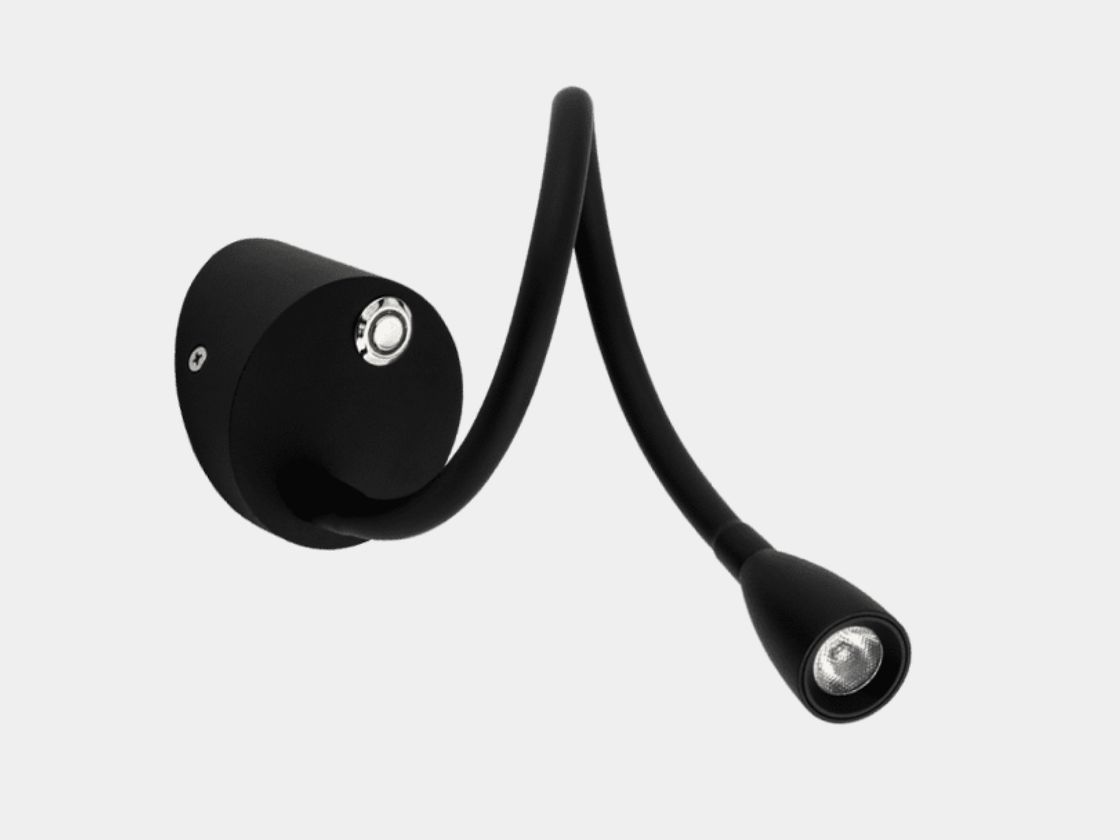 Светильник настенный WL BED 3 Вт, черный с диммером, BQ004103-A-3-DIM-BL-WW