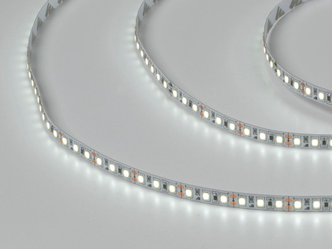 Светодиодная лента 2835, 120 LED/м, 9,6 Вт/м, 12В , IP20, 3M, Цвет: Холодный белый, SWG2120-12-9.6-W-M