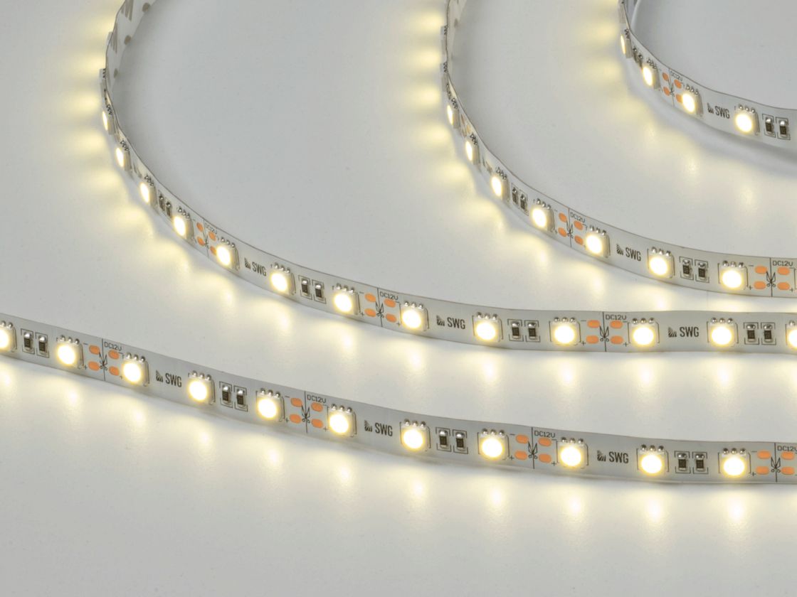 Светодиодная лента 5050, 60 LED/м, 14,4 Вт/м, 12В , IP20, Цвет: Нейтральный белый, SWG560-12-14.4-NW-M