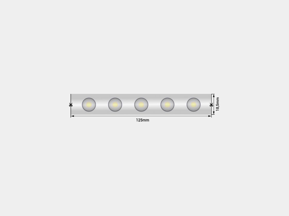 Светодиодная лента Wallwasher 2835, 48 LED/м, 18 Вт/м, 24В , IP67, Цвет: Теплый белый, SWG-248-24-WW20/45-67