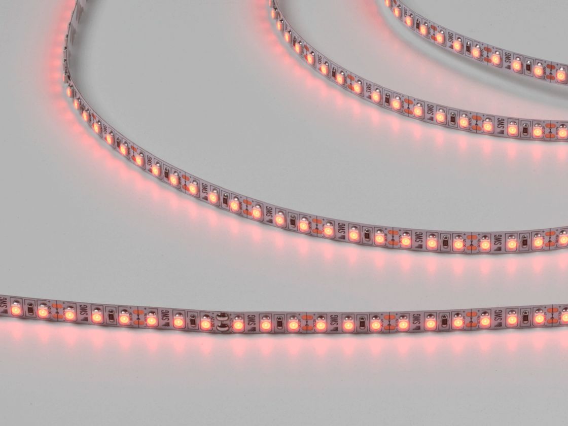 Светодиодная лента 3528, 120 LED/м, 9,6 Вт/м, 12В , IP20, Цвет: Красный, SWG3120-12-9.6-R-M