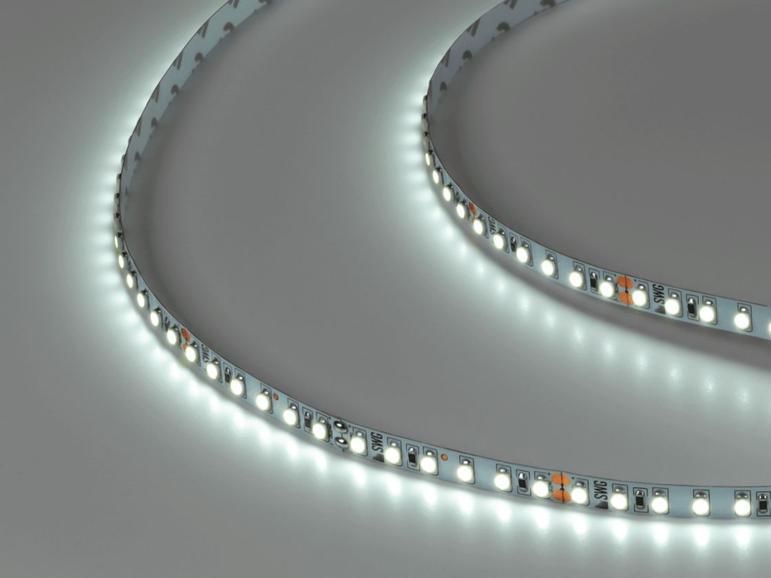 Светодиодная лента 3528, 120 LED/м, 9,6 Вт/м, 24В , IP20, Цвет: Холодный белый, SWG3120-24-9.6-W-M