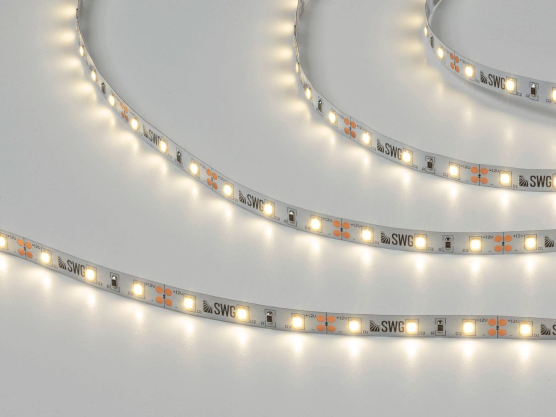Светодиодная лента 2835, 60 LED/м, 6,3 Вт/м, 12В , IP20, Цвет: Нейтральный белый, SWG260-12-6.3-NW-M