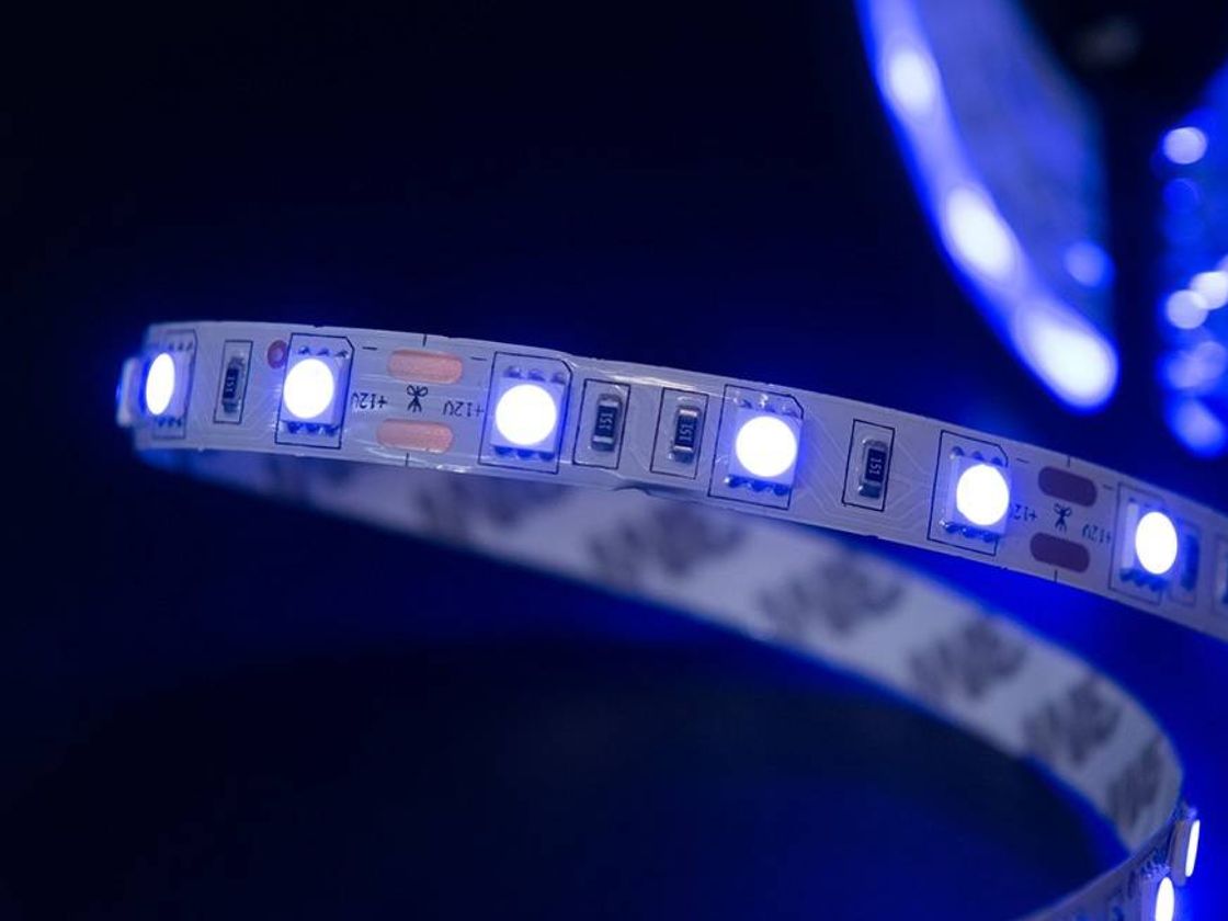 Светодиодная лента 5050, 60 LED/м, 14,4 Вт/м, 12В , IP20, Цвет: Синий, SWG560-12-14.4-B-M