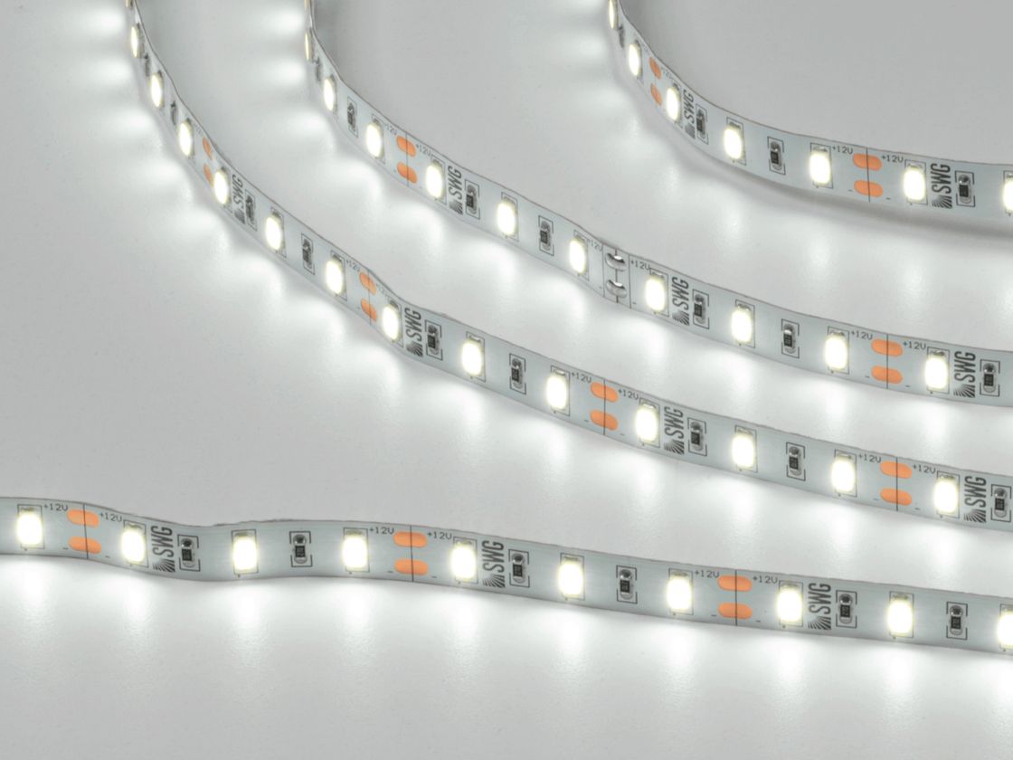 Светодиодная лента 5630, 60 LED/м, 12 Вт/м, 12В , IP20, Цвет: Холодный белый, SWG660-12-12-W-M