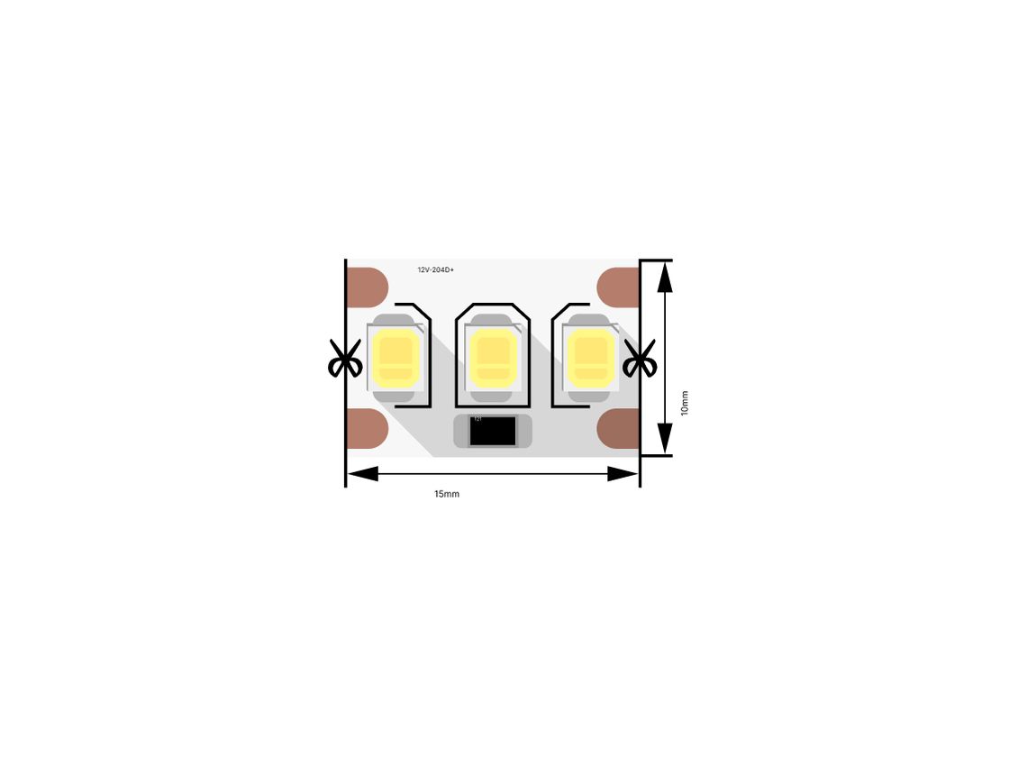 Светодиодная лента 2835, 204 LED/м, 22 Вт/м, 12В , IP20,3M, Цвет: Нейтральный белый, SWG2204-12-22-NW-M