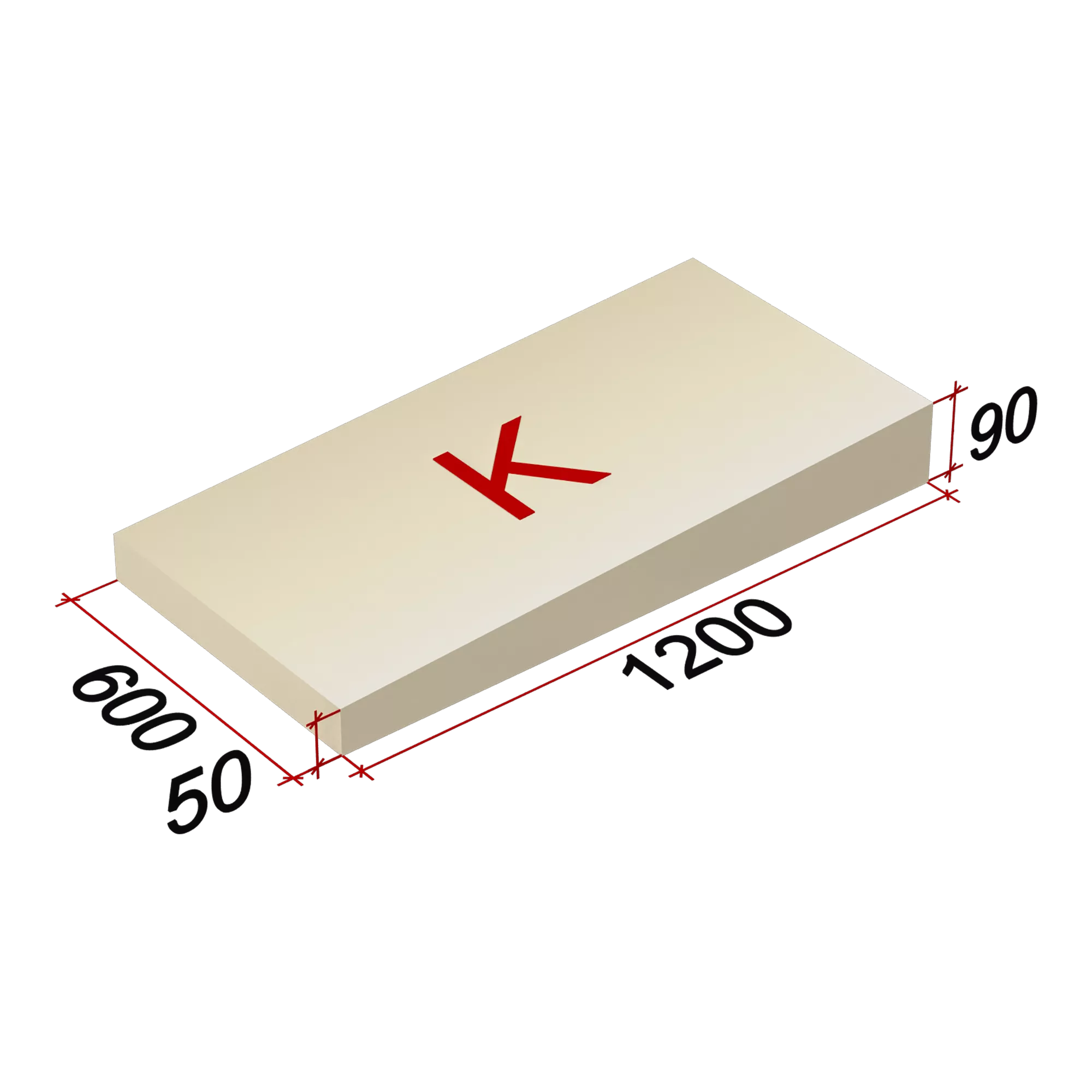 LOGICPIR Slope-3,4% (K) СХ/СХ 1200х600х50-90 (упак, 8 плит, 5,7600 кв.м)