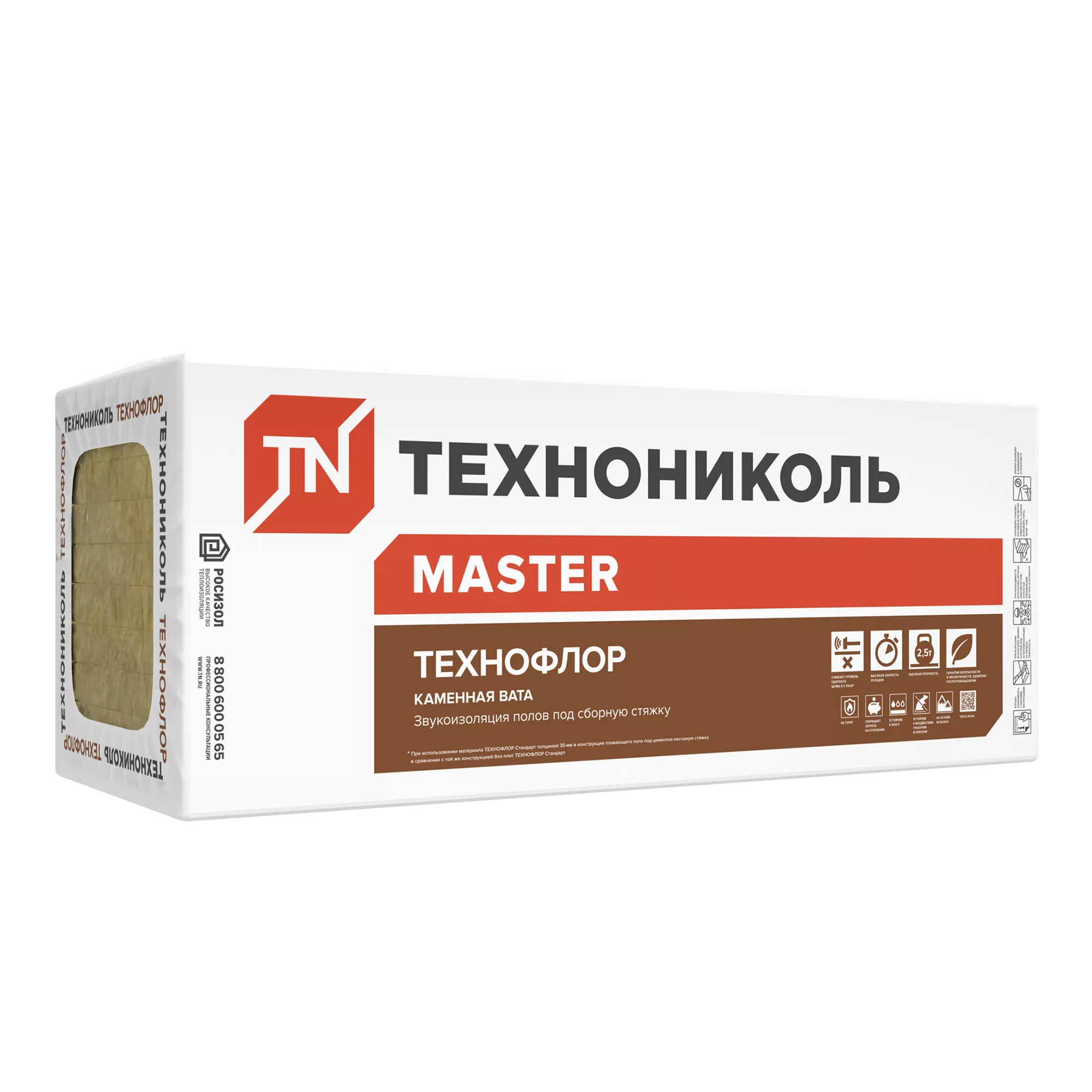 Утеплитель ТЕХНОФЛОР СТАНДАРТ, 1200Х600Х25 мм, (12 плит, 8,64 кв.м)