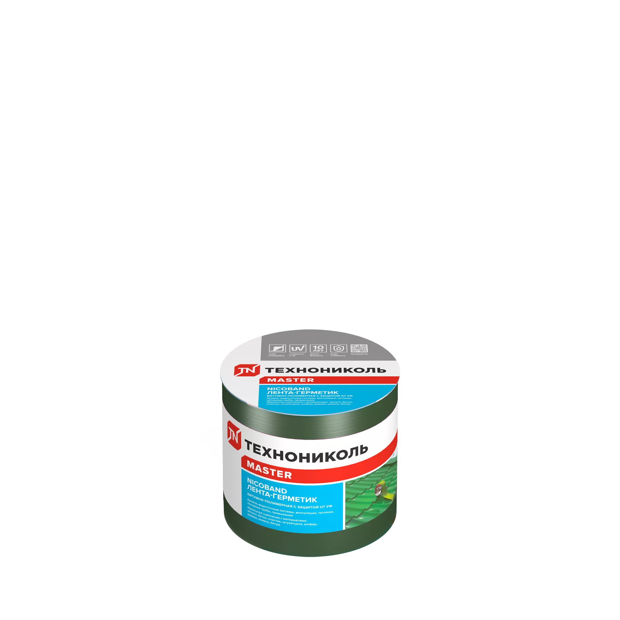 Лента-герметик NICOBAND зеленый 3м х 10см ГП (коробка 12 рулонов)