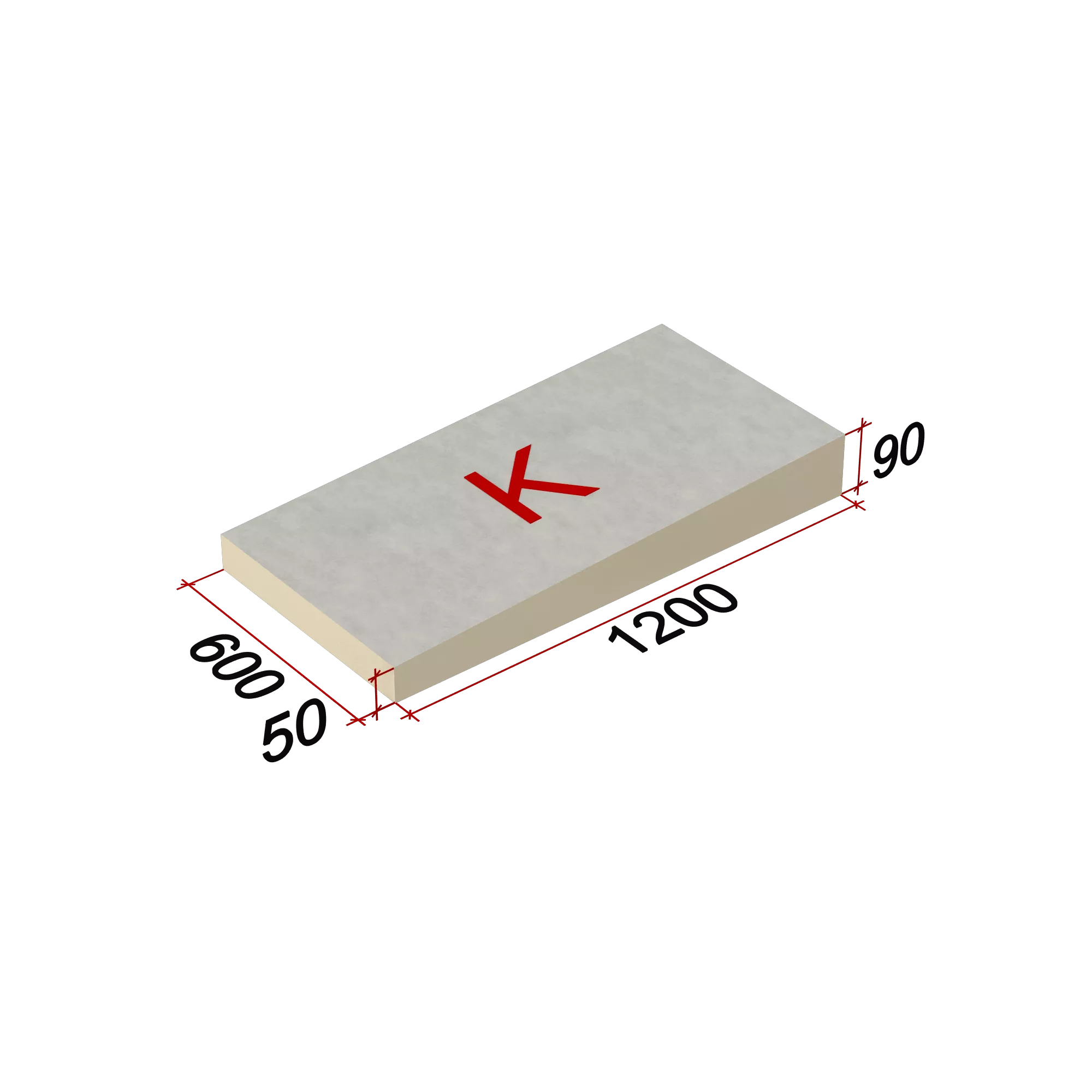 LOGICPIR Slope -3,4% (K) СХМ/СХМ 1200х600х50-90 (упак, 8 плит, 5,7600 кв.м)