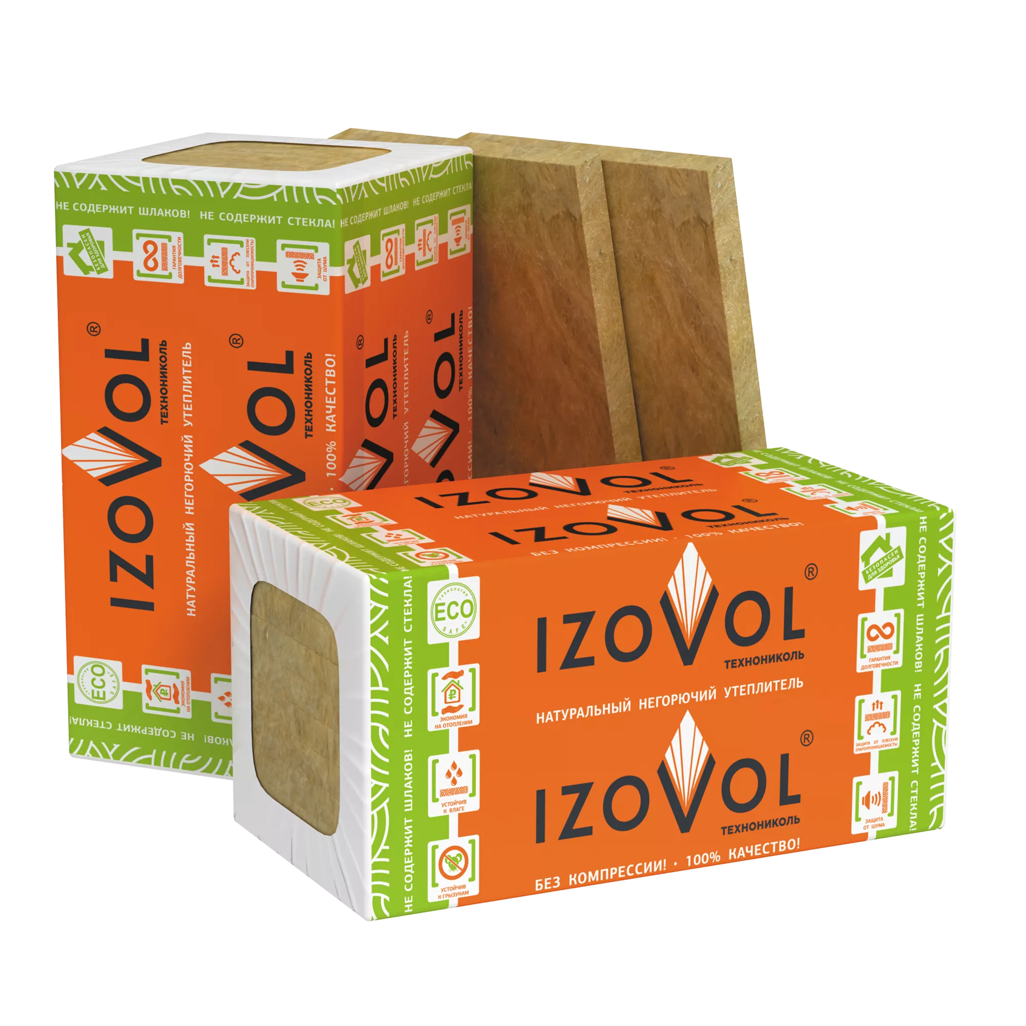 Утеплитель IZOVOL Ст-75, 1200Х600Х100 мм, (4 плиты, 2,88 кв.м)
